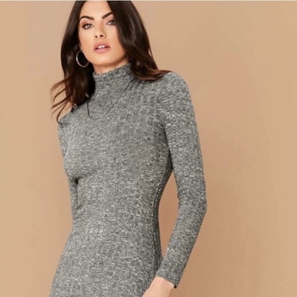 SHEIN Ribbed Turtleneck Bodycon Dress - Picture 4 of 6